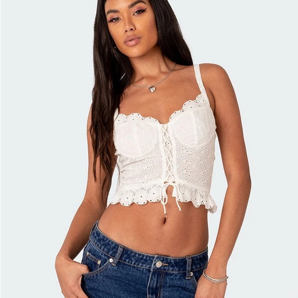 Edikted Sami White Lace Cup Corset
